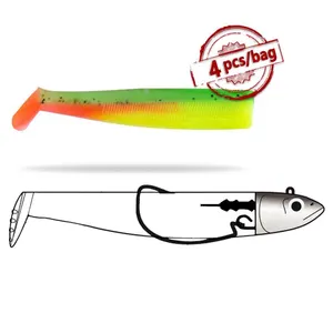 Commercio all'ingrosso black minnow soft Fishing Lure Soft artificial swim Bait Shad silicone lure