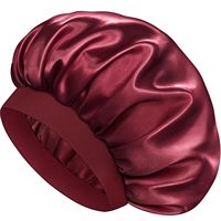 Bonnet de nuit en satin uni à large bord, extensible et soyeux, haute élasticité, avec logo personnalisé, vente en gros directe usine