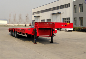 รถเทรลเลอร์แบบแท่นต่ำสำหรับงานหนัก50ton รถเทรลเลอร์3แกน12ล้อเหล็กสูง8มม. บันได ABS - Product Image 3