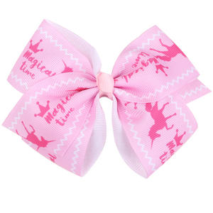 可愛い弓ヘアピン弓ユニコーンプリントヘアクリップ女の子用パーティーヘアアクセサリー - Product Image 6