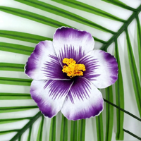 Pinces à cheveux multicolores effet ombré en mousse Hibiscus, accessoire floral pour cheveux, idéal pour la danse Hula, les mariages à la plage et la décoration capillaire féminine