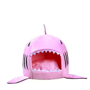 Fabrication directe d'usine, logo personnalisé en couleur, fabricant de tissus en coton, lit pour chien en peluche à motif de <span class=keywords><strong>requin</strong></span>, sac de couchage chaud pour chat, tapis pour animaux de compagnie - Product Image 3
