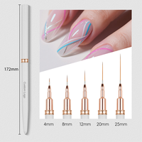 Pinceau à liner pour ongles de haute qualité, manche en acrylique, marque privée, 4/8/12/20/25mm, outil de nail art pour liner d'ongles