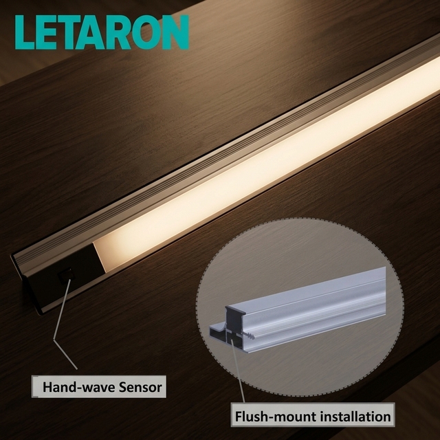 Modern High CRI>90 Anti-Glare CCT Selectable 12V/24VDC Recessed Mount IR Wave Sensing Cabinet Light Solution Manufacturer