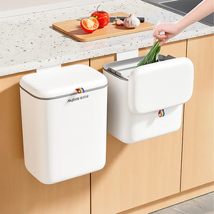 Bote de Basura de Cocina de 12.5L, Blanco, Económico, con Tapa y Ruedas, para Montar en la Pared - Product Image 3