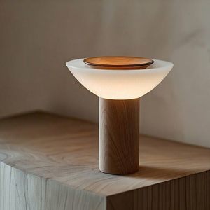 ZEN โคมไฟตั้งโต๊ะไม้เนื้อแข็งสไตล์อิตาลีสมัยใหม่ E27 LED 220V ถนอมสายตา วิลล่า ห้องนั่งเล่น ห้องนอน โคมไฟข้างเตียง - Product Image 3