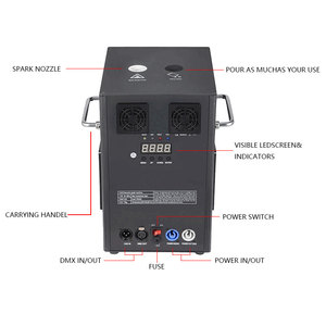Topflashstar Nuova Macchina per Scintille Fredde ad Alta Potenza 750W con Telecomando Wireless DMX, Fontana di Fuochi d'Artificio per Matrimoni, Feste e Palcoscenici - Product Image 6