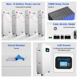 Baterías de iones de litio de 48V y 300ah, batería Lifepo4 montada en la pared para sistema solar, almacenamiento de energía doméstico todo en uno - Product Image 3