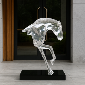 JingYue Customize Transparent Crystal Half-horse Sculpture Decoration Indoor Display clear Handmade Craft