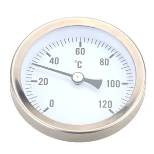Heizung Warmwasser rohr Grad Edelstahl Thermometer Bimetall rohr Temperatur Wasserdicht 63 mm Zifferblatt Temperatur anzeige