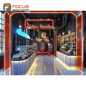 Étagère de présentation de café moderne, haute, ouverte, pour l'espace de vente de grains, avec cadre noir, pour la présentation de produits de café - Product Image 3