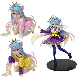 Figurines d'anime en PVC <span class=keywords><strong>Manga</strong></span> Shiro Life 3 styles Robe à manches et uniforme Couronne Oreilles de chat Figurine Décoration de bureau - Product Image 1
