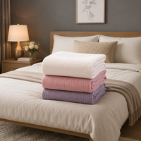Couverture tout-saison Madison Park de luxe 100 % coton égyptien, blanche, 108x90 pouces, taille King, douce, confortable, certifiée, pour lit et canapé, unie