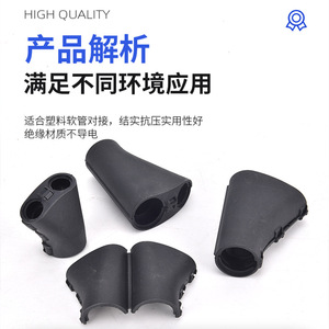 Plastic Corrugated Pipe Tee Connector Y Type Split Connector For Automotive Wiring <b>Harness</b> <b>Black</b> Threaded Connection AD7 AD34.5 - Product Image 5