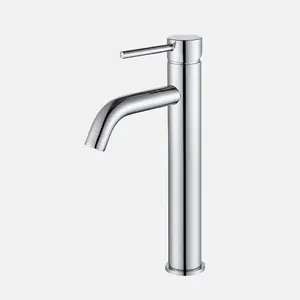 Modern Design Bathroom Durable Sink Faucet Single Handle Chrome Finish Water Taps Solid Copper Basin Mixer