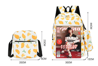 Ensemble de sacs à dos scolaires pour enfants à imprimé dessin animé avec trousse, sac à bandoulière, sac à livres pour enfants, imprimé pomme, logo personnalisé, vente en gros OEM