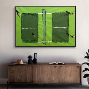 <span class=keywords><strong>Affiche</strong></span> murale abstraite originale sur le thème du <span class=keywords><strong>tennis</strong></span>, peinture à l'huile sur toile texturée épaisse peinte à la main, décoration moderne pour salon et maison - Product Image 1