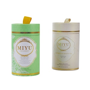 Round Tube Luxury Custom Logo Fancy Rigid Cardboard Gift Tea Bag Packaging Paper Cylinder Box