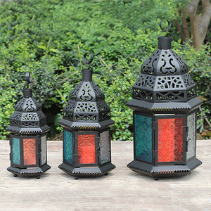 Đèn lồng kim loại trang trí <span class=keywords><strong>ramadan</strong></span> Đèn lồng kim loại vàng Ma-rốc - Product Image 2