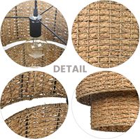YULIN JIAFU Suspension tressée rustique moderne, abat-jour en rotin de style côtier, taille personnalisée, lustre vintage style ferme, éclairage suspendu