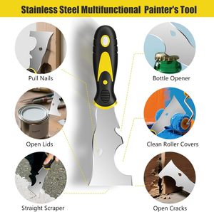 Suokoun 5 <span class=keywords><strong>pcs</strong></span> thép không gỉ spackle Knife Set bao gồm <span class=keywords><strong>4</strong></span> sơn chọc 1 đa <span class=keywords><strong>scraper</strong></span> công cụ Tường Decals cho 1.5 "3" <span class=keywords><strong>4</strong></span> "6" - Product Image 4