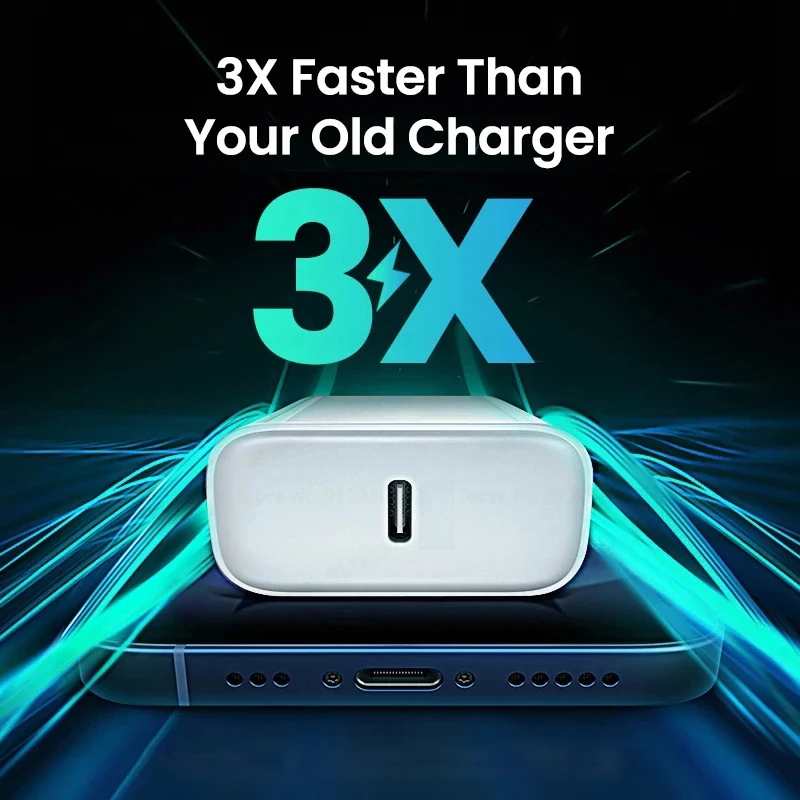 PD 30W USB C Fast Charger for Apple iPhone 11 12 13 14 17 Air 15 16 Pro Max Plus Type C Charger Charging Cable Wall Plug Charger · image 3