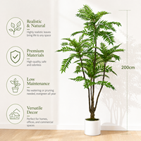 Arbre artificiel réaliste de type Toon chinois à feuilles pinnées, bonsaï de sol pour hôtels et centres commerciaux, sans entretien