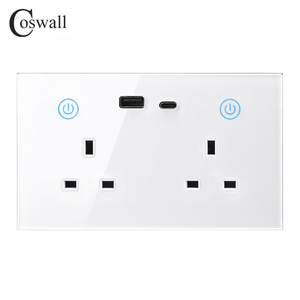 แผงกระจกคริสตัลช่องเสียบผนัง WIFI สำหรับบ้านอัจฉริยะสวิตช์สัมผัสเต้ารับแบบ UK - Product Image 4