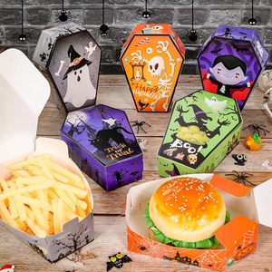12Pcs Halloween Bonbons Boîte <span class=keywords><strong>Cercueil</strong></span> Forme Traiter Papier Boîte Crâne Chauve-Souris Fantôme Goodie Boîte <span class=keywords><strong>pour</strong></span> Joyeux Halloween Fête Décoration Fournitures - Product Image 5