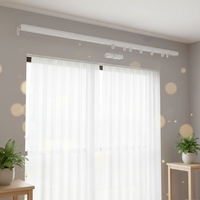 Rail de rideau métallique extensible en gros, fixation murale ou plafond, rail simple et droit pour fenêtre