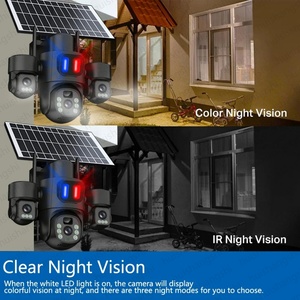 Eseecloud Three Lens 360 PTZ 15MP HD IP66 Human Detection Outdoor <b>Security</b> IP Surveillance WiFi CCTV 4G Sim Card Solar Cameras - Product Image 2