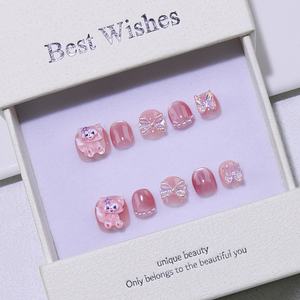 <span class=keywords><strong>Uñas</strong></span> a presión con logotipo personalizado de 10 piezas hechas a mano para niños, modelo de diseño de estilo salón 3D de alta calidad, <span class=keywords><strong>uñas</strong></span> artificiales - Product Image 2