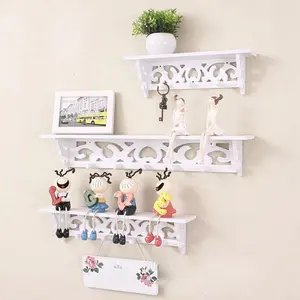 3Pcs/Set 3 Size MDF Hanging White Wall Shelf Elegant Rack Fashion Simple Display Storage Rack Ornament Holder Home Decoration