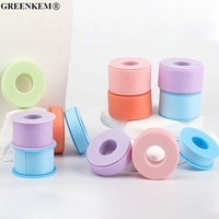 4 tailles de ruban d'extension de cils multicolores à noyau en plastique, respirant, de forme circulaire, amovible
