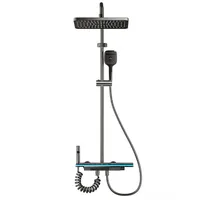 Robinet de douche mural moderne et multifonctionnel pour maison/extérieur, cartouche céramique, jet doux/pluie multi-flux