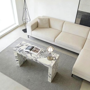 <span class=keywords><strong>Console</strong></span> <span class=keywords><strong>Table</strong></span> Moderne Luxe Minimaliste Calacatta Viola Marbre Blanc Adouci pour Entrée Salon - Product Image 3