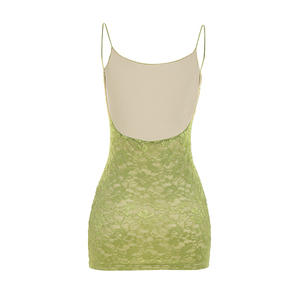 Robe d'été pour femmes Viviblook D26DS073, nouvelle robe sexy en dentelle patchwork, dos nu, sans manches, mini robe moulante pour femmes - Product Image 6