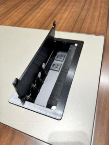 Mesa de Conferencia Ovalada Grande de Madera, Escritorio <span class=keywords><strong>Ejecutivo</strong></span> Moderno para Sala de Juntas con Pasacables, Muebles Personalizados para Sala de Reuniones de Oficina - Product Image 5