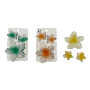 Pinzas para el Cabello Angelina Jelly con Flores de Frangipani Escarchadas de 12 cm, Resina, Accesorio de Moda Casual para Mujer - Product Image 1
