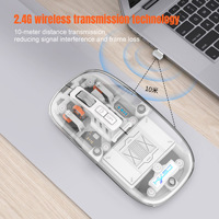 Mouse Nirkabel USB 2.4GHz Baru Transparan 5-Tombol Dual BT5.1 2400 DPI Magnetik Dapat Dilepas PS4 PS5 Tombol Senyap
