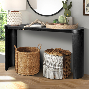 Thick Top Entryway Table 60'' Curved Legs Storage Console For Entryway <b>Sofa</b> Support - Product Image 6