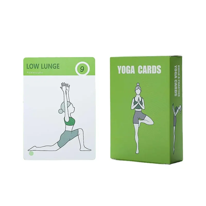 custom design 70 different yoga poses deck set yoga flash cards deck workout Fitness Yoga Cards