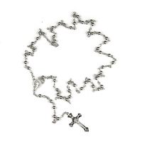 Chapelets catholiques, perles de prière de 5 mm, chapelet religieux, pendentif croix de Jésus, connecteur Vierge, collier, bijoux en gros
