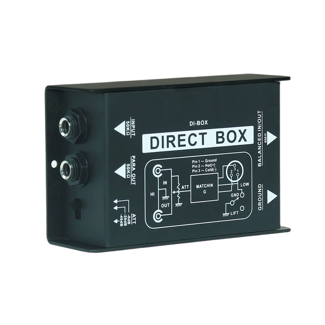 Passive DI Box Direct Box Audio Signal Converter for Guitar Bass Keyboard Mixer Stage Performance Recording