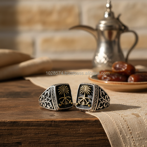 925K <b>Silver</b> Art Design Saudi Arabia Palm Tree Sword <b>Men</b> Famous <b>Ring</b> - Product Image 3