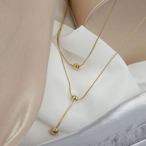 Collier en acier au titane pour filles sens de haute qualité tout match tempérament ne se décolore pas couleur bijoux collier en gros - Product Image 4