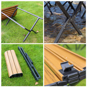 Table pliante d'extérieur rectangulaire 120x60x50 cm, portable pour le camping, le pique-nique, la vente de rue, conception légère et pliable - Product Image 3