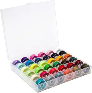36Pcs Colorful Embroidery Thread Sewing Thread Set Pre-Wound Bobbins Set for Multiple Sewing Machine,