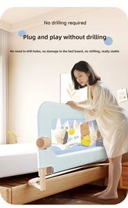 Barrière de lit bébé pliable sans perçage, protection anti-chute pour lit d'enfant, hauteur réglable et installation facile - Product Image 3