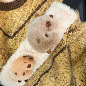 Nueva imitación <span class=keywords><strong>de</strong></span> piel <span class=keywords><strong>de</strong></span> conejo, funda Universal para cinturón <span class=keywords><strong>de</strong></span> seguridad <span class=keywords><strong>de</strong></span> coche, dibujos animados bonitos, capybara, felpa suave, hombrera <span class=keywords><strong>de</strong></span> seguridad automática para niños y mujeres - Product Image 2